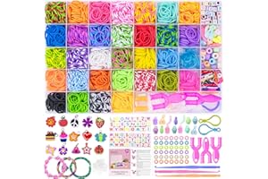 Uolifrem 2800+ Elastici per Braccialetti Bambini, 32Colori Elastici Braccialetti Kit, Fai Da Te Loom Bands Kit con Accessori，Starter Kit di Elastici, Regalo per Ragazze e Ragazzi