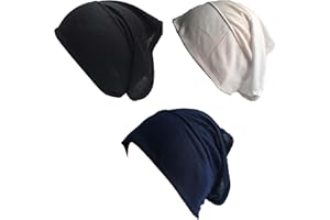 SHOES LANE New Pack of 3 Tube Assorted Colour Under Hijab Tube Bonnet Cap Head Cover
