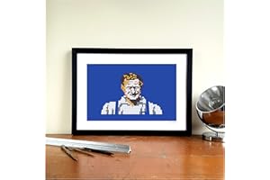GROUNDDESIGNS Preston North End FC Football Stadium Gift Graphic Design Art Print - Deepdale "Sir Tom Finney Mosaic" PNE
