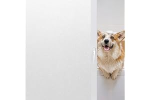 ‎LINARUN Linarun Fensterfolie Blickdicht Milchglasfolie Selbsthaftend Fenster Sichtschutzfolie Fenster Folie Blickschutz Sonnenschutzfolie Anti-UV für Küche Badezimmer, Statische Fensterfolie,Weißmatt,30x200