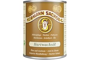Hermann Sachse Hartwachsöl farblos 750 ml – 2-in-1 Holzpflegeöl & Wachs für Holzboden, Möbel & Treppen – natürlicher Holzschutz mit seidigem Glanz – pflanzlich, robust & Made in Germany