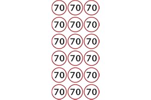 MKM PRINT Geburtstags Sticker 70 Jahre | 54 Stück | Aufkleber für Runde Geburtstage DIY