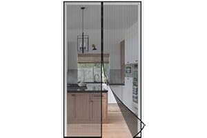 jarolift Zanzariera Magnetica per Porte Senza Fori, Tenda Rete Chiusura Automatica, Accorciabile, 140 x 250 cm (Larghezza x Altezza), Nero