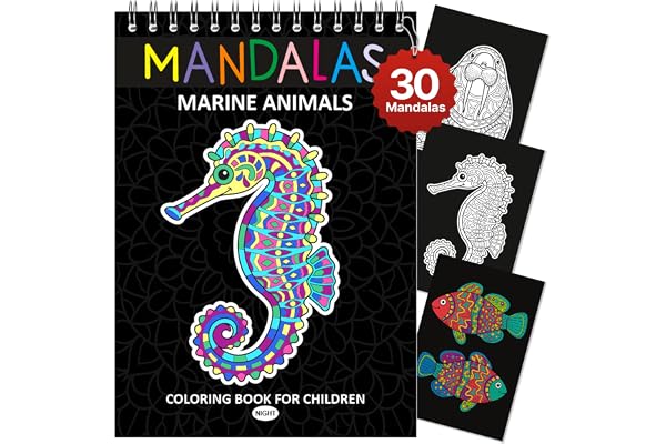 Finoly Mandala att Färglägga för Barn med 30 Mönster | Mandalabok för Barn