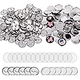 Badge Blanks 25mm 100Pcs Blank Badge Making Supplies DIY Lapel Buttons Set Round Including Metal Shells Metal Back Cover and Clear Film for Badge Making Photo Picture Clothing