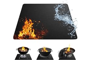 MDDK DY Fire Pit Mat for Decking 100x100cm – Square Black Double-Sided Fireproof & Heat Proof Mat, Oil-Resistant & Waterproof for Garden BBQ & Patio,Outdoor Fire Pits,Outdoor Fire Pits