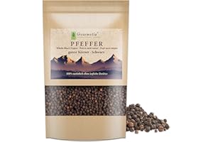 ‎GOURMETIA Gourmetia® schwarzer Pfeffer ganz (400g), frische aromatische Premium Pfefferkörner für die Mühle - 100% naturbelassen