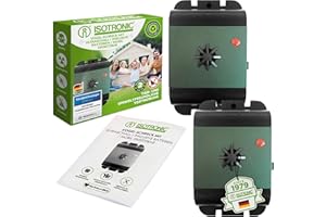 ISOTRONIC Vogelabwehr Ultraschall Vogelvertreiber Vogelschreck | batteriebetrieben + mobil einsetzbar | gegen Vögel auf Balkon Dachrinne Fenster Obstbaum | Testsieger 2er