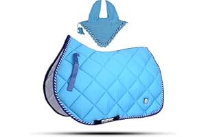 GALLOP SHOP Generale Sottosella con velo da mosca abbinato (Cob, Aqua)