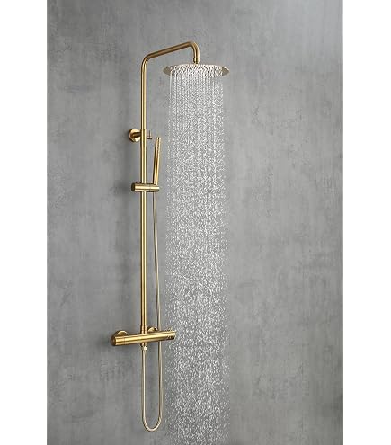 Zovajonia Duscharmatur-Set Chrom – 10 Zoll Regendusche & Handbrause, Hochdruck, Deckenmontage, Komplettset