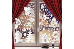 COZYAN 9 Hojas Pegatinas Navidad Ventanas - 150 Piezas PVC Cristal Reutilizables Vinilos Pegatina de Pared Copo de Nieve