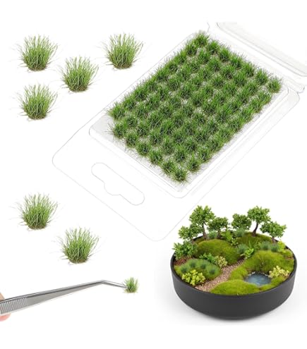 Graskop, modelbouw, 72 stuks, statisch gras, tuft, miniatuur, decoratie