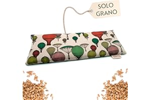 SAKITO Cuscino Riscaldabile Inodore (35x12 cm) - Termico Microonde - Borsa Termica Con Semini Riscaldanti - Scaldino Con Semi di Grano Non Profumato