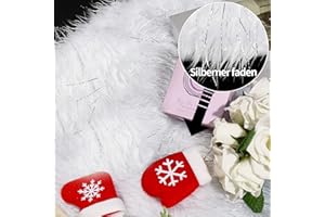 CHBOP 120CM Silberner Faden Weihnachtsdecke Weihnachtsbaumdecke Unterlegdecke Baumdecke Christbaumständer Weihnachtsbaum Dekorationen Plüsch Weihnachtsschmuck Deko für Weihnachten weiß