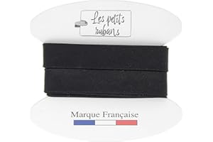 Les Petits Rubans Biais de couture - 20 mm de large, plié 10 mm, longueur 5 mètres, 100% coton - Bordure pour couture, ameublement, vêtements, couvertures - Noir