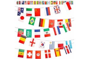 ZSYIULIA Olympic 13m World Flags Bunting - 50 Countries, International, Olympic Game 2024 Party Decorations