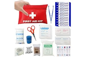 QILUCKY Mini First Aid Kit, 124PCS Small Travel Emergency First Aid Kit, Portable for Home, Travel, Cycling, Hiking, Camping, Office