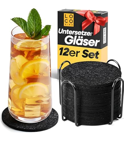 Lot De 12 Dessous De Verre Ronds En Feutre Pour Verres - Dessous De