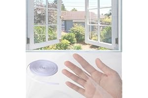 LEFEIRR Moustiquaire pour Fenêtre 150 x 200 cm, Filet de Fenêtre Anti-Moustiques Découpable avec Ruban Autocollant, Pas de Perçage et Montage Très Facile