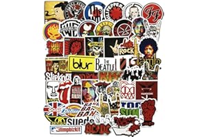 ZHLEARDA 104 pièces Rock Band Autocollants, Musique Vinyle Imperméable Autocollant, Stickers Cool Punk Bomb, Design Tendance Hip-Hop et Graffiti pour Bande de Rock and Roll pour Adolescents, Adultes