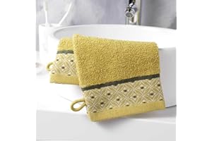 1001KDO POUR LA MAISON Lot de 2 Gants de Toilette Art-Chic Beline Miel