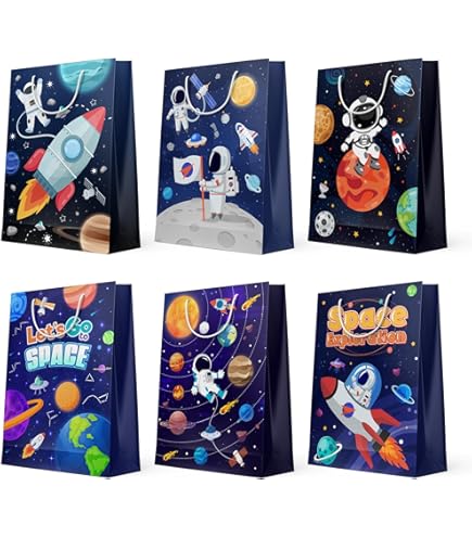 6 Sacs Cadeaux L'espace Extra Atmosphérique Sacs Cadeaux