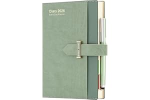 Mcdsuc Dziennik Akademicki 2026 A5 Strona dziennie, styczeń 2026-grudzień 2026 Dziennik z widokiem miesiąca, 12-miesięczny planer produktywności 2026 z piórem, kolorowymi zakładkami, 3 zakładkami