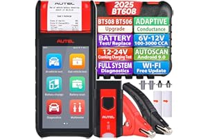 Autel MaxiBAS BT608 (E) Testeur Batterie Voiture, 2024 Up of BT508/ BT506, Conductance Adaptative (Valeur 1000+), Test Charge Démarrage comme BT609, Réinitialisation Batterie, Systèmes Complets MK808S