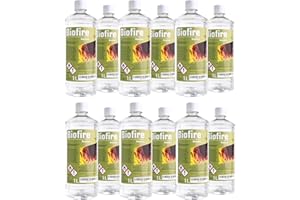 B2C - Bioethanol Fuel for Fireplaces | Clean-Burning & Eco-Friendly | Smokeless & Odourless | Indoor & Outdoor Use | 1L PET Bottles, White, 12 Litre