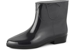Ladeheid Botines de goma para mujeres Botas de Agua Zapatos impermeables de Mujer Botas de lluvia elegantes resistentes al agua LAZT201801
