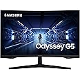 Samsung Monitor Gaming Odyssey G5, Curvo (1000R), 27'', 2560x1440 (WQHD 2K), HDR10, VA, 144 Hz,1 ms , FreeSync Premium, HDMI,