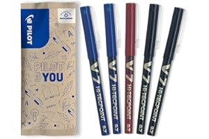 Pilot Hi-Tecpoint V7 - Bolígrafo de tinta líquida, color azul y negro