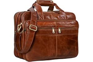 STILORD 'Alexander' Bolso de Negocios o maletín Grande de auténtica Piel para Hombres Bolsa de Mensajero o Bandolera para portátiles Oficina y Universidad