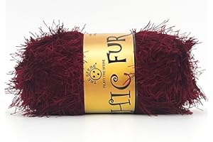 FILATI ITALIANI Gomitoli di pelliccia ecologica Chic Fur per borse, 100g x 85metri - ferri 4/5 - composizione 100% poliestere ricilato (normale, bordeaux)
