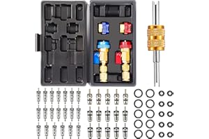 FRIENDA R134A R1234YF Valve Core Tool 35 Pcs Air Condition Valve Core Refrigeration Schrader Valve Core 3 Pcs Remover Tool with 20 Pcs O-Ring Rubber Seal for Car (A/C R12 R134a R1234YF)