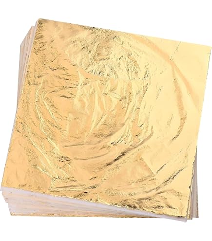 QUARKZMAN Lot 200 Feuilles D'Or Rouge 8,5x8cm - Feuille Dorure Pour Artisanat, Sculpture Et Décoration