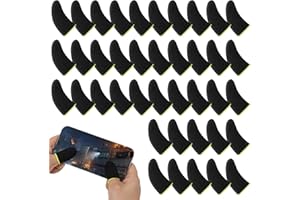 Ptwola 50 Stück Gaming Finger Thumb Sleeves Bequeme Kohlefaser Elasthan Atmungsaktiver Handschuhe Anti-Schweiß Fingerhüllen Daumenhülsen Fingerabdeckung Fingerschutz für alle Touchscreen Spiele