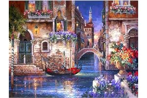 Trayosin Quadro per pittura con diamanti 5D per adulti, Venezia, con accessori per pittura a diamante, per adulti e bambini, per decorazione della parete (Venezia, 40 x 50 cm)
