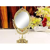 LABHCART Vintage Vanity Mirror with Stand, Oval Double Side