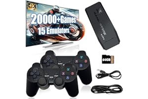 XIXIMENG M8 64G Retro Konsole Retrolink 20000+ Spielen zwei kabellose Controller,4K Retro spielekonsole HDMI Plug and Play Wireless Game Stick für TV