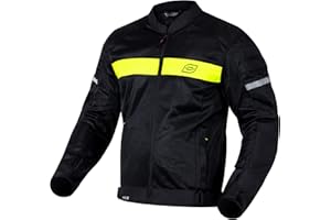 OZONE MOTO Dart Veste de Moto Homme | Textile | Protecteurs Coudes et Épaules | Éléments Réfléchissants | Panneaux en Maille | 4 Poches | Tailles jusqu'à 10XL