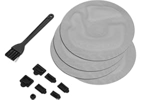 Ruimou 1Set PS5 Dust Protector Cover Kit (4pcs Dust Mesh Round Filter,7 Dust Plugs,1 Cleaning Brush)Compatible With PS5, PS5 Slim Game Console