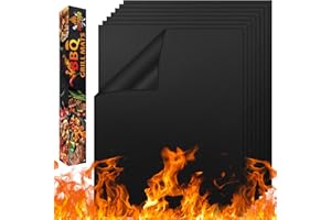 SVIPDDD Lot de 8 Tapis de barbecue pour barbecue à gaz,Tapi barbecue 50 x 32,Tapis barbecue sol réutilisables,tapis de barbecue en pour barbecue au charbon de bois, grills, fours
