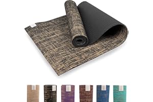 Myga Tappetino Yoga in Juta - Tappetino Antiscivolo per Yoga, Pilates, Meditazione e Fitness - Tappetino Multiuso con Cinghia per Il Trasporto - Ideale per Uomini e Donne