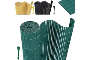 XMTECH PVC Sichtschutzmatte Sichtschutzzaun Wetterfest 90 * 400cm Grün Sichtschutz Zaun PVC Zaun Windschutz für Garten, Balkon & Terrasse