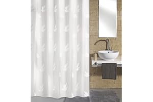 Kleine Wolke Zasłona prysznicowa Canton, 180 x 200 cm, śnieżnobiała