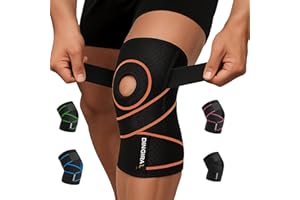 DINGIRA Knee Brace for Men and Women, Breathable Orthopedic Knee Brace, Adjustable Knee Brace, Knee Brace for Knee Pain, Meniscus Tear, Arthritis and Joint Pain Relief (Orange, L)