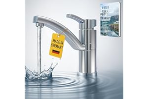 CARBEST Comet Capri Mitigeur monocommande pour camping-car, 12 V, chromé, avec micro-interrupteur, rotatif à 90°, robinet de caravane chaud et froid, robinet de camping et de caravane, robinet 12 V pour