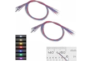 ZZHOB 50PCS Pre-wired Micro Blinking LEDs(Light Mode: Flashing Multicolor Light) 0805 SMD LEDs with Assembly Accessories for Beginner Model Building