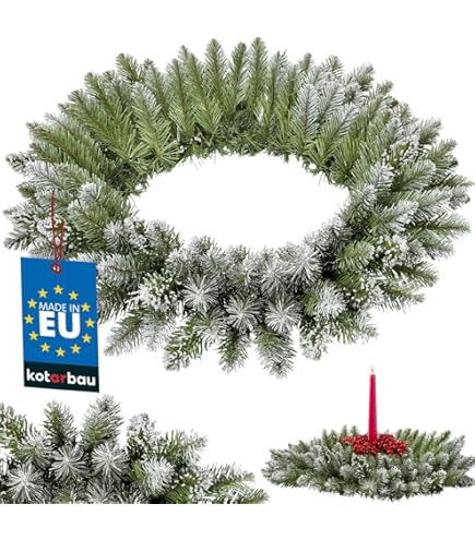 SUNCHE Couronne De Noël, Couronne De Sapin Artificielle, Couronne